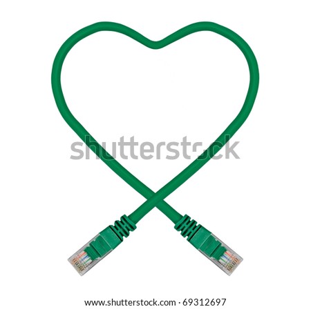 Cable Ethernet on Photo   Green Heart Shaped Ethernet Network Cable   It Valentine S Day