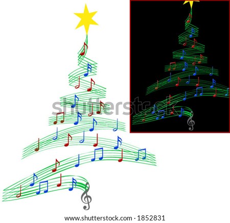 Christmas Music on Musical Notes Symbolizing Christmas Carols And Other Christmas Music