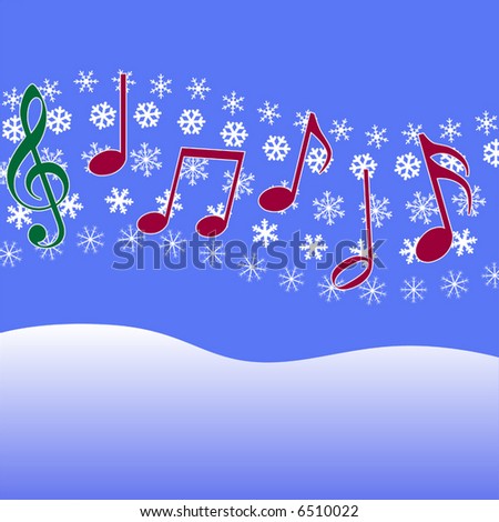 Christmas Pics on Christmas Music In The Air  Musical Notes  Symbol Of Christmas Carols