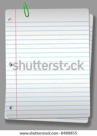 stock vector : Pages of wide ruled notebook paper on solid gray background stock vector : Pages of wide ruled notebook paper on solid gray background