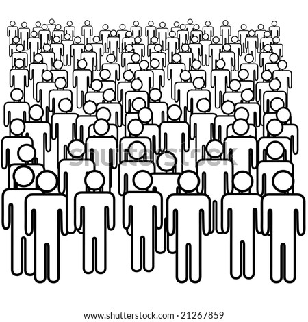 crowd of people. stock vector : Crowd scene - a