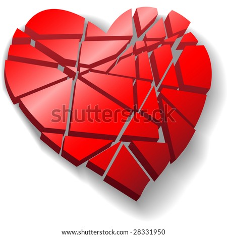 heart broken love. stock vector : A heartbroken