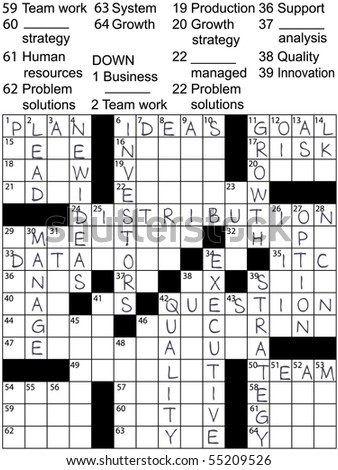A Crossword Puzzle With Business Plan Words As Clues And Solution