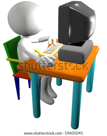 computer mouse cartoon. stock photo : Cartoon 3D man