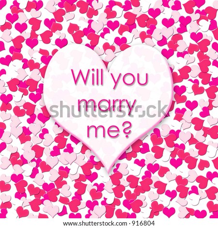 stock photo Will you marry me With confetti hearts background