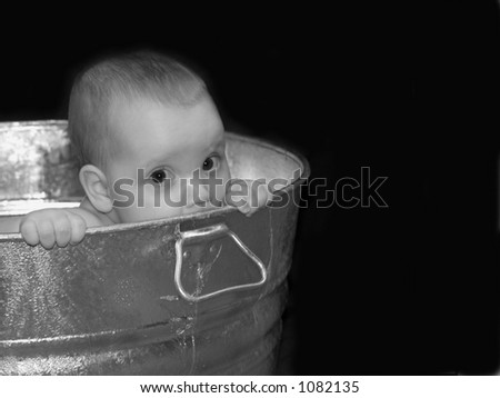 Baby in old tub