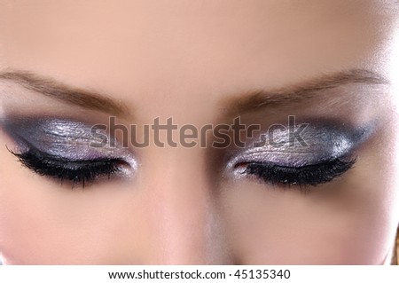 Eyes closed.- glamour ceremonial make-up