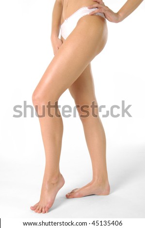 stock photo Beautiful legs and arms isolated on a white
