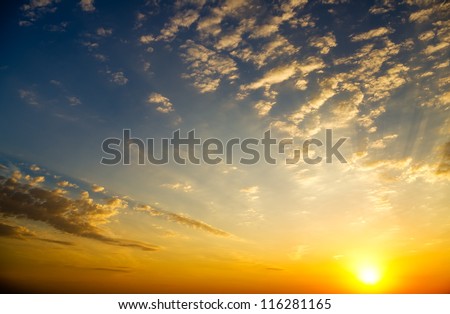 Sky Background On Sunrise. Nature Composition.