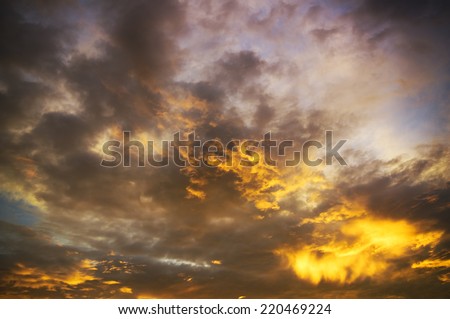 Dramatic sky with stormy clouds. Nature composition.