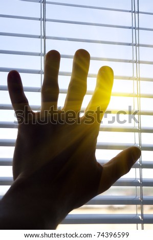 The sun in a window.Element of design.