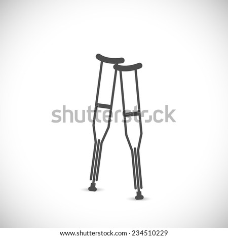 Illustration Of Two Crutches Isolated On A White Background