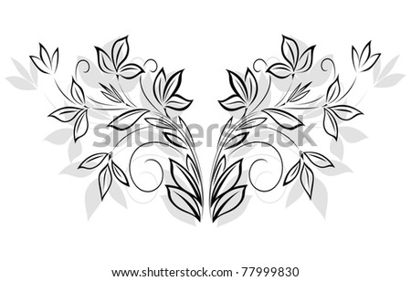 stock photo Black floral pattern with shadow Tattoo design
