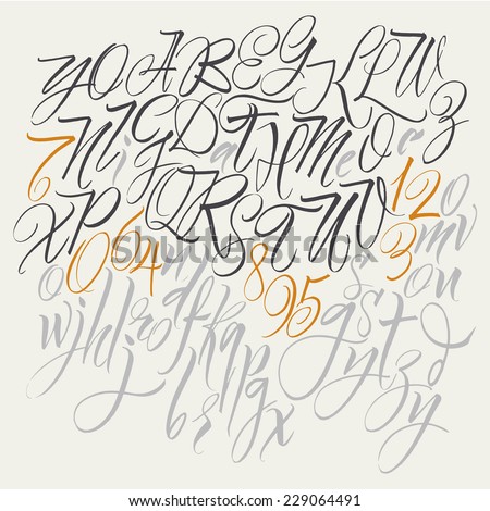 Alphabet letters uppercase lowercase numbers Elegant writing Vector alphabet Hand drawn letters Letters of the alphabet written with a brush Alphabet letters uppercase lowercase numbers Elegant writing Vector alphabet Hand drawn letters Letters of the alphabet written with a brush