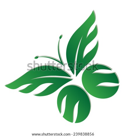 Green Butterfly Stock Vector Illustration 239838856 : Shutterstock