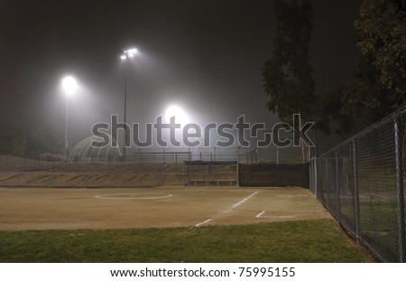 Night Fog in a Sport Park
