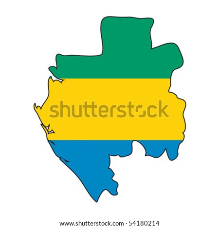 political map of gabon. stock maps of gabon. political map of gabon. stock