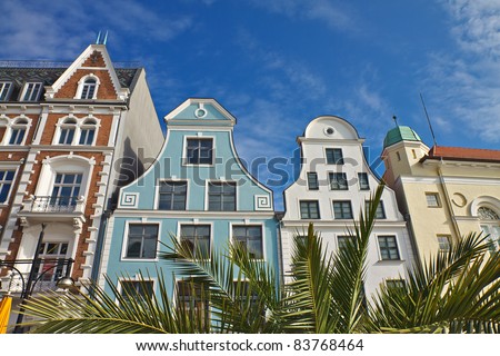 Historical buildings in Rostock (Germany).
