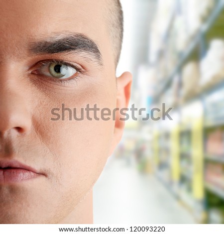 Young man in store