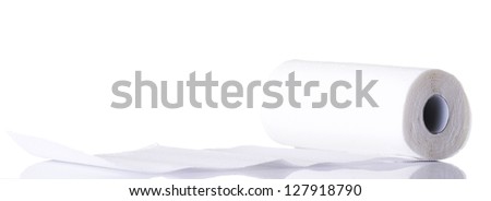 Paper towel roll , isolated on white