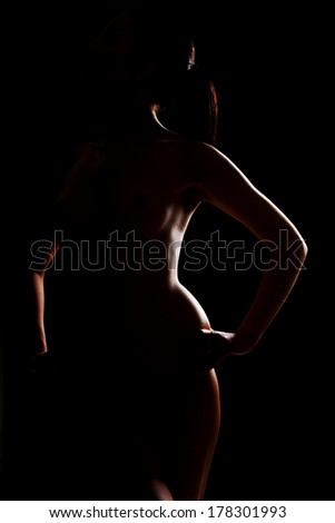 Sexy body nude woman. Naked sensual beautiful girl. Artistic color photo.