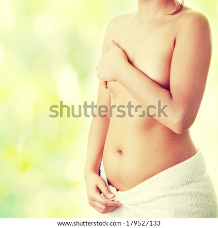 Body of beautiful lady with white towel