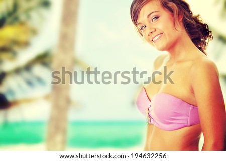 Sexy lady wearing swim suit