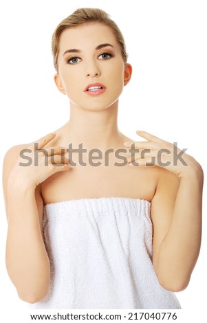 Beauty portrait. Beautiful spa woman with perfect fresh skin.  Youth and skin care concept