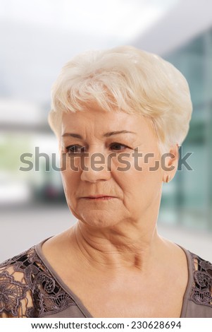 Portrait of an old, elderly lady
