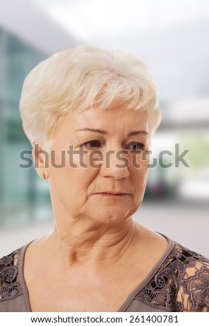 Portrait of an old, elderly lady
