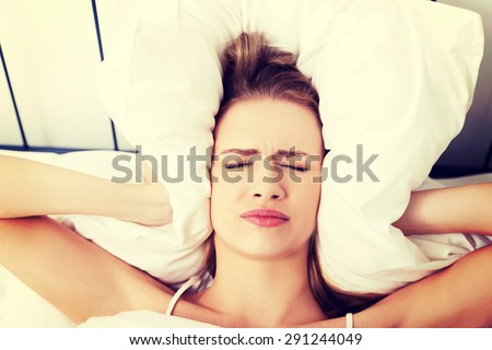 Woman with a huge headache