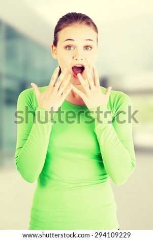 Attractive young woman in a shock