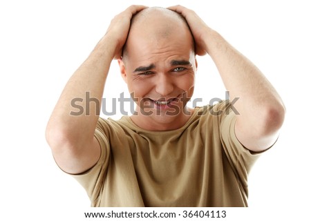 Man with happy facial expression isolated