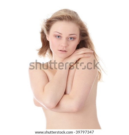 stock photo Sensual portrait of nude beautiful young blond caucasian woman 