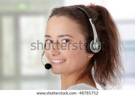 Young woman - call center worker