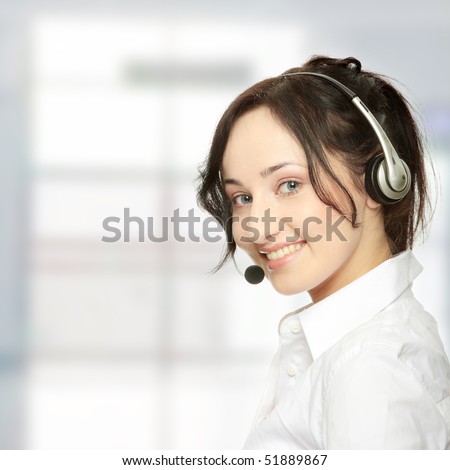 Young beautiful woman,call center worker
