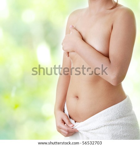 Body of beautiful lady with white towel