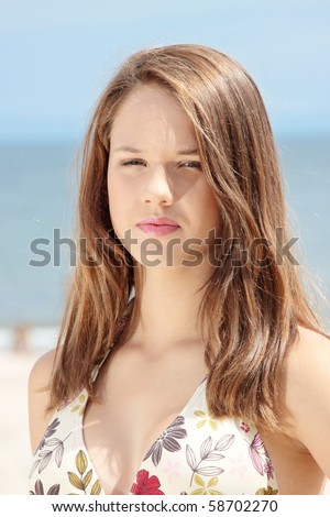 stock photo Summer teen girl in bikini