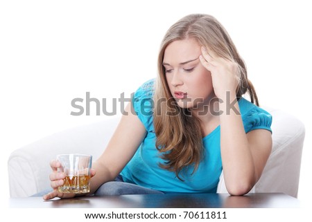 female drinking alcohol