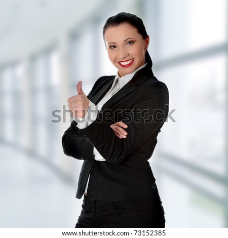 business woman clothes. stock photo : Confident usiness woman standing wearing elegant clothes with