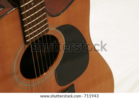 close up of guitar from angle