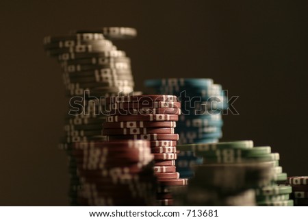 poker chips stacked up