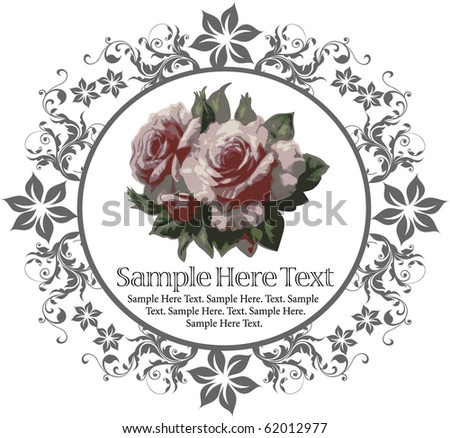 stock vector Beautiful background with flower drawing Greeting card