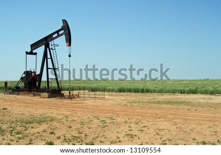 An oil well pump on a rural farm