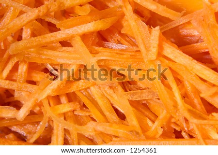 Chopped and cut carrots
