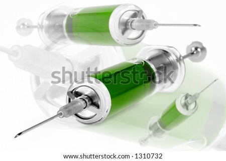 Medicine for a life-syringe with the contents, depending on a context in design of the brochure