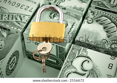 Reliable and safe storage of money-financial concept