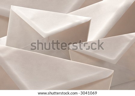 Simple white cheap envelopes with unknown contents