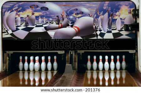 Pair of Bowling Lanes with cool graphics