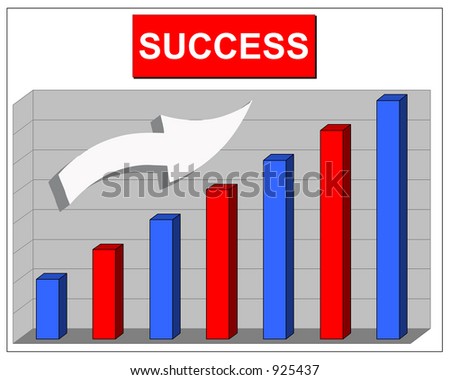 Success Chart with arrow in motion for your text